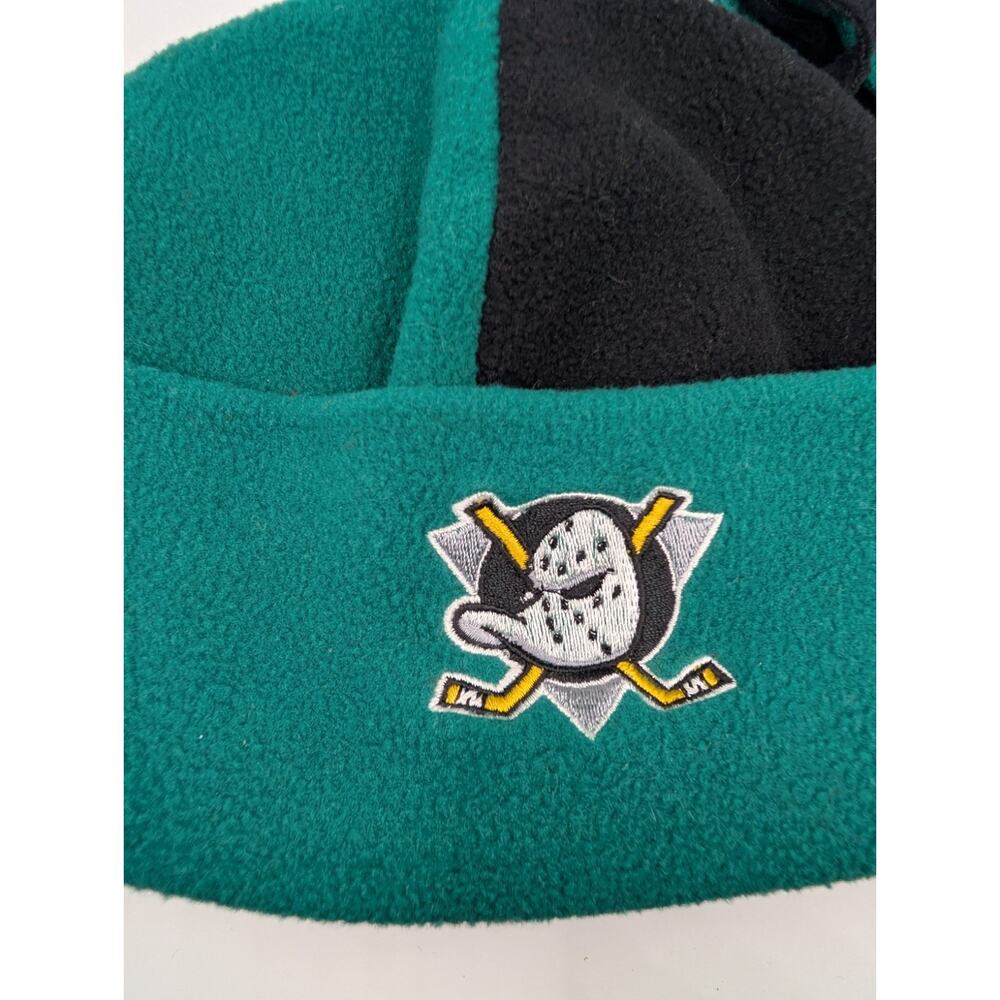 Vintage Anaheim Mighty Ducks Fleece Beanie | NHL Embroidered Logo | 90s Style